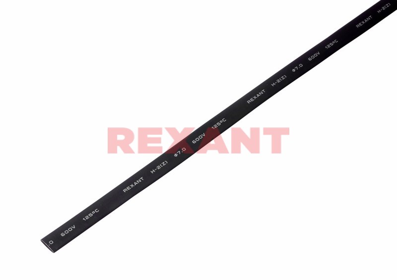  Термоусадка черная 7 / 3.5 мм 1м REXANT