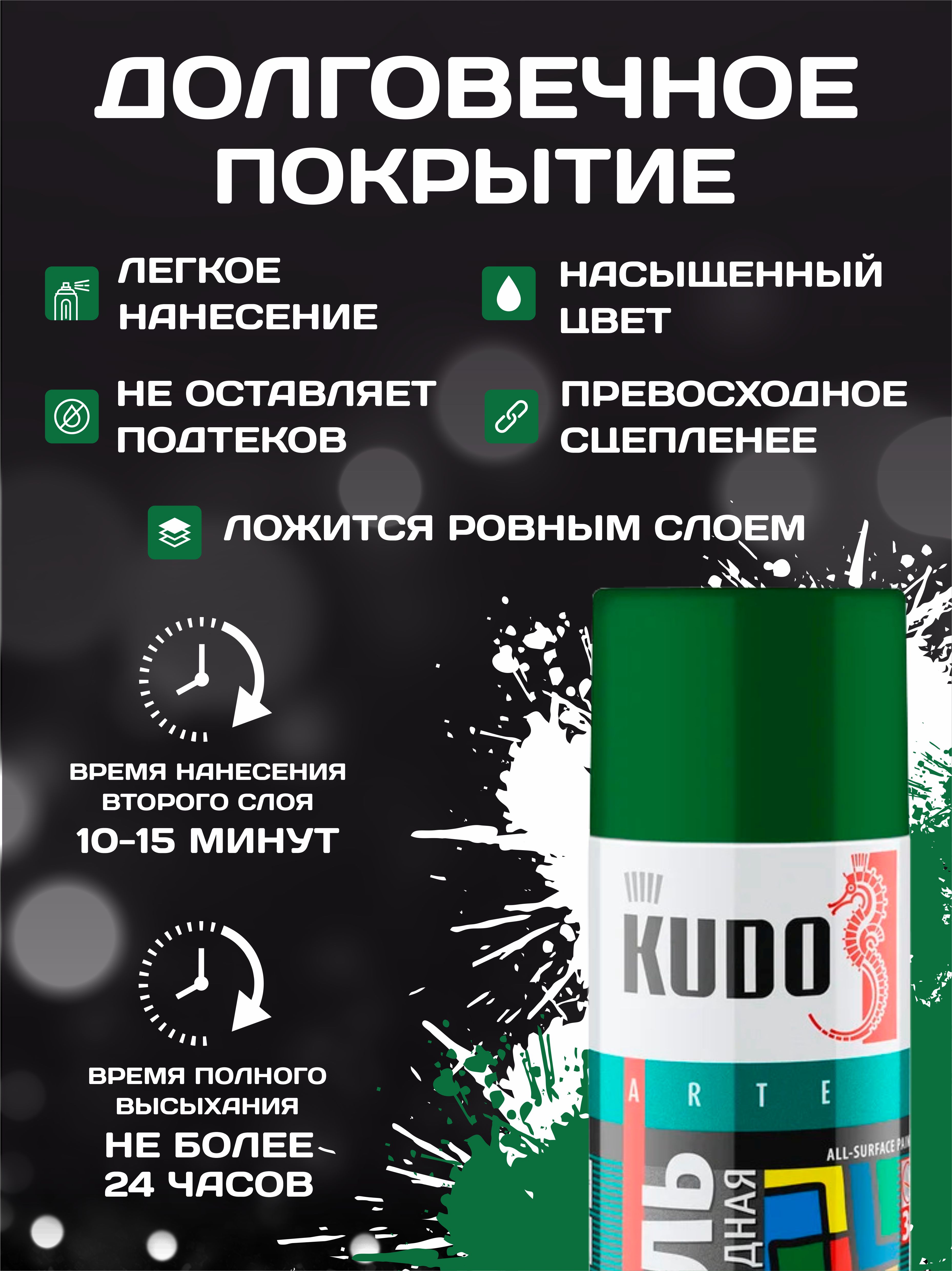  Краска спрей "Гранат 180" KUDO 520 мл аэрозоль