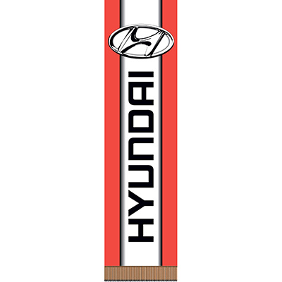  Вымпел прямоугольный "HYUNDAI" (55х200) с бахромой, фон красный  (уп. 1 шт.) AUTOSTICKERS