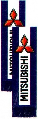  Вымпел прямоугольный "Mitsubishi" (55х200) с бахромой, фон серый (уп. 1 шт.) AUTOSTICKERS