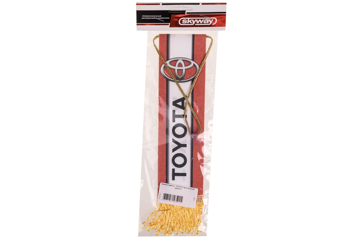  Вымпел прямоугольный "Toyota" (55х200) с бахромой, фон красный (уп. 1 шт.) AUTOSTICKERS