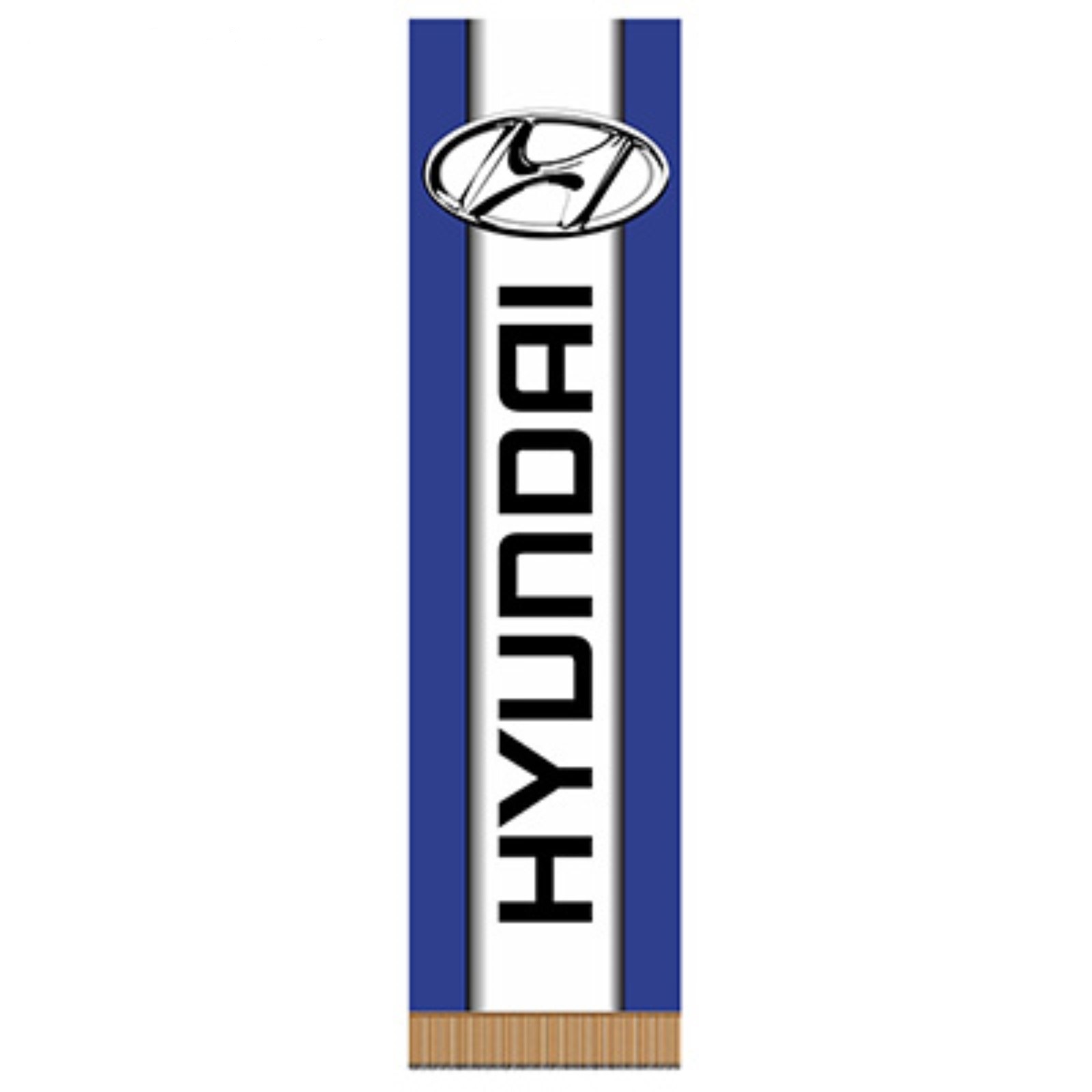  Вымпел прямоугольный "HYUNDAI" (55х200) с бахромой, фон синий  (уп. 1 шт.) AUTOSTICKERS