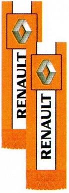  Вымпел прямоугольный "RENAULT" (55х200) с бахромой, фон оранжевый  (уп. 1 шт.) AUTOSTICKERS