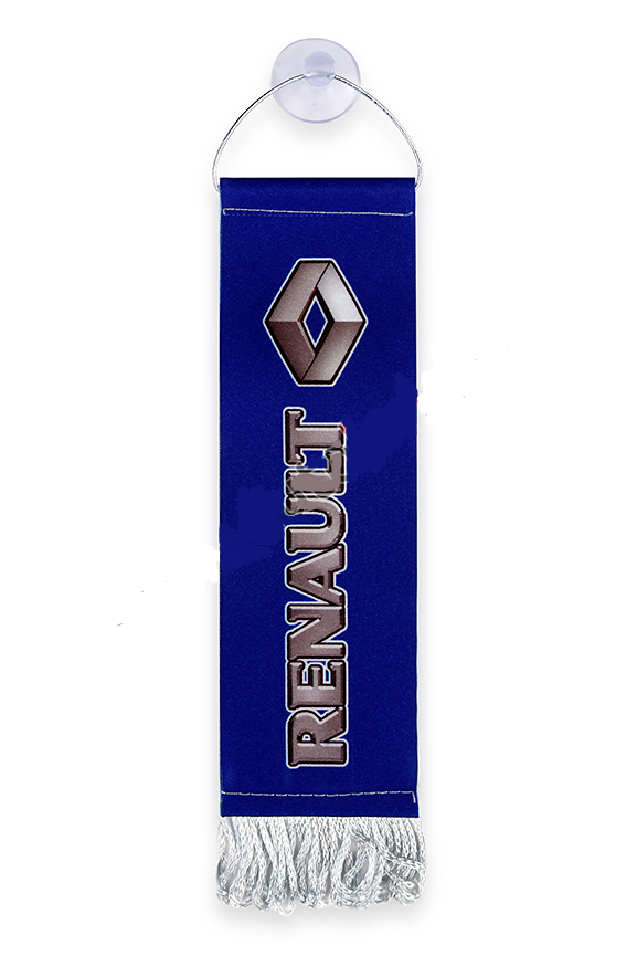  Вымпел прямоугольный "RENAULT" (55х200) с бахромой, фон синий  (уп. 1 шт.) AUTOSTICKERS