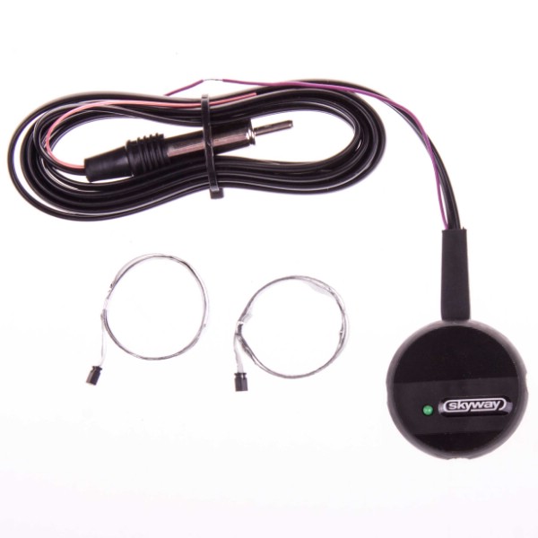  Антенна FM активная внутрисалонная SKYWAY OMIKRON круглая тонкое полотно два уса кабель 2,2м Черный #