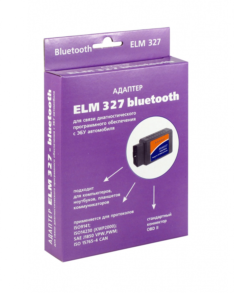  Диагностический сканер кодов OBD 2 (Черный, v1.5) bluetooth. Elm327