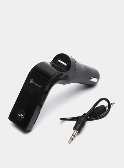 FM-модулятор CarG-7 USB, Micro SD, mini jack 3.5, bluetooth Audio-кабель Черный