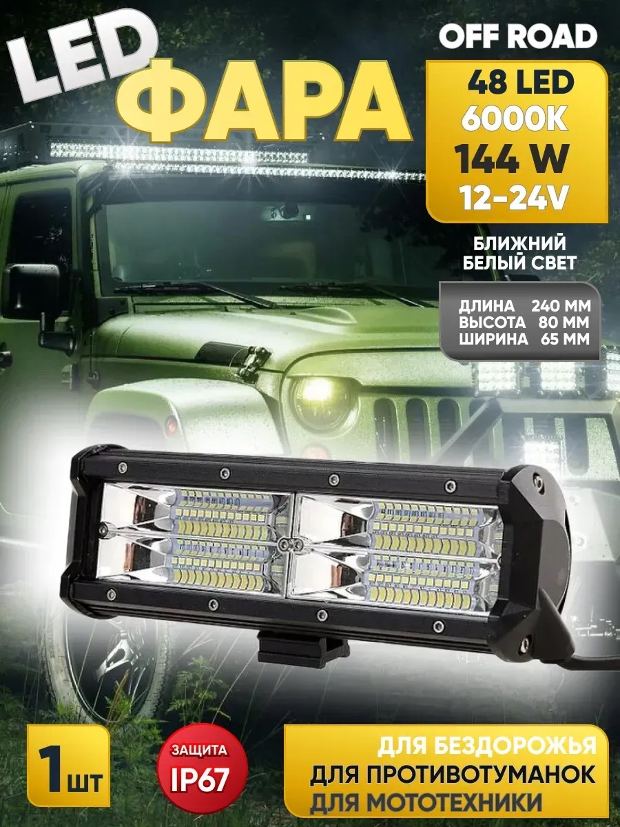  Фара светодиодная XY-PX144W 24см